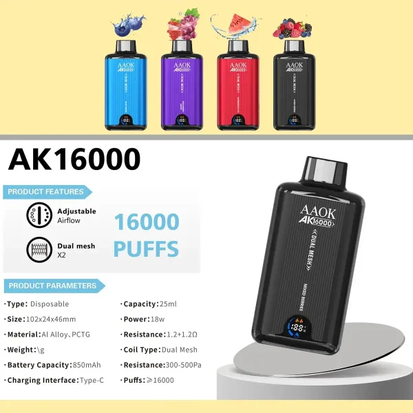 aaok 16000 puff özellikler