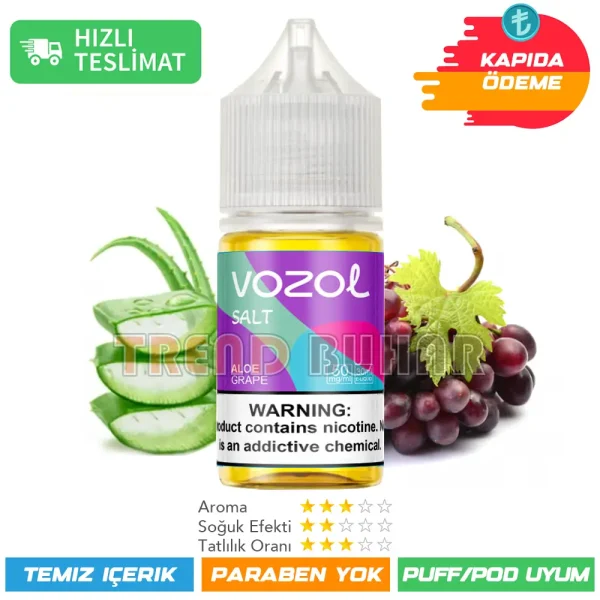 Vozol Salt Likit Aloe Grape Aromalı