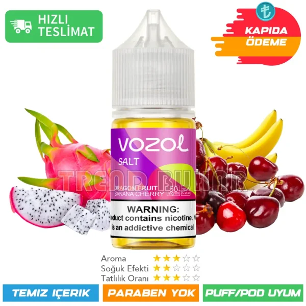 Vozol Likit Dragon Fruit Banana Cherry Salt 30ml